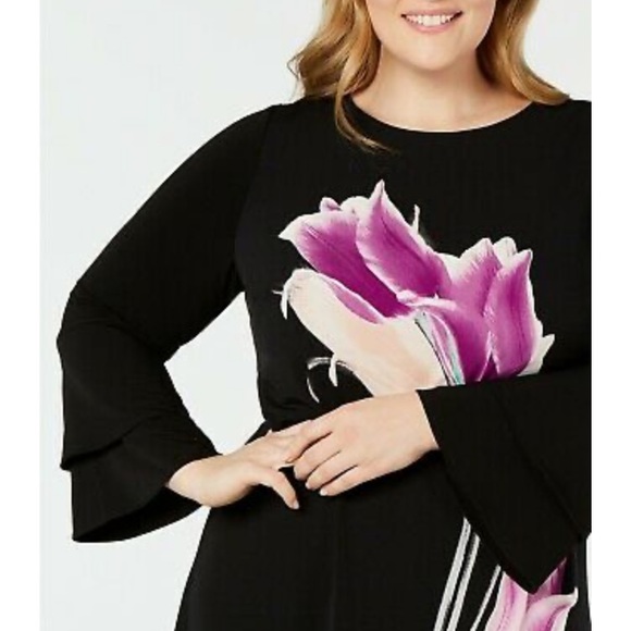 Alfani Tulip Print Flounce Cocktail Dress 26W - Picture 2 of 14